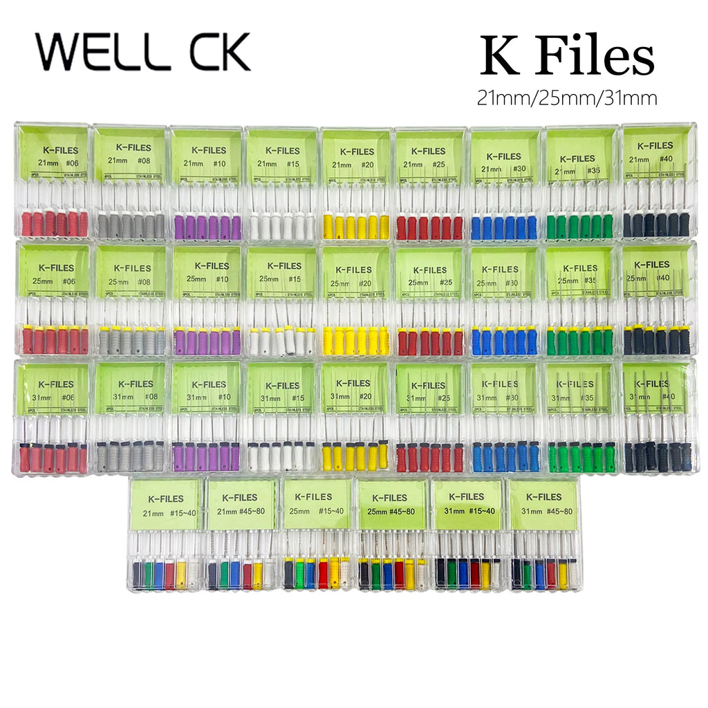 Dental Tools Root Cannal Endo K File 21Mm 25Mm 31Mm Stainless Steel Endodontic Instruments Dentist Dentistry Odontologia