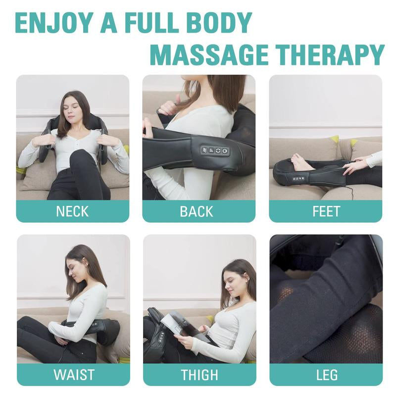 DAILYLIFE Shiatsu Neck and Back Massager, Electric Shoulder Massager, Car Neck Massage Pillow for Neck, Back, Shoulder, Foot, Leg Massage, Relieve Muscle Pain, Perfect Present for Man/Woman/Family